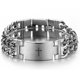 thumbnail image 1 of Pulsera de acero de titanio con cruz para hombres, pulsera de oración bíblica religiosa, regalos para hombres, regalos para creencias religiosas, 1 of 7