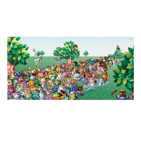 Animal Crossing Fondo Temático Pancarta Suministros de Decoración para Fiesta de Cumpleaños, Decoración de Fondo de Fiesta Personalizado,150x90cm