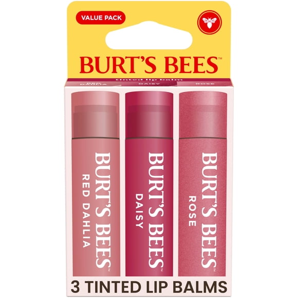 Bálsamo labial Burt's Bees Tinted Red Dahlia, Daisy and Rose x3