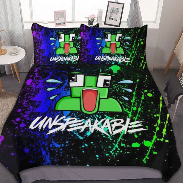 Unspeakable 3-Piece Bedding Set Warm And Comfortable Soft Duvet Cover Bed Set with 1 Duvet Cover And 2 Pillowcases for Boys Girls Kids Adult Bedroom All Season hn218