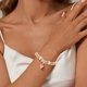 thumbnail image 2 of Pulsera Dorada con Cuentas y Charm de Corazaan con Rhinestones, 2 of 3