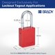 thumbnail image 4 of Candado de seguridad Brady 12 unidades rojas, cada uno con llave diferente, 2 llaves, 4 of 7