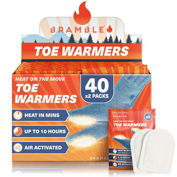 Bramble Calentadores Adhesivos para Dedos del Pie – 40 pares (10 h)