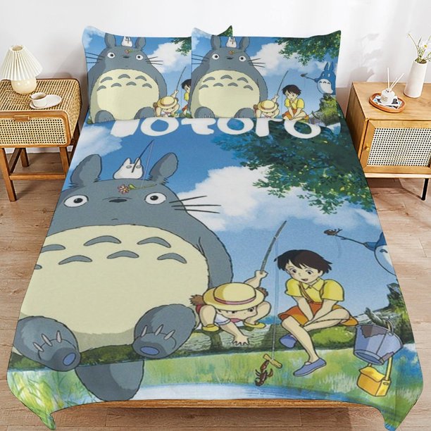 Totoro Comforter Set 3 Pieces Quilt Cover Set Soft Bedding Sets for All Seasons