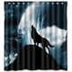 thumbnail image 1 of Cortina de ducha Wolf Howl, juego de cortina de baño con ganchos, tamaño 66 x 72 pulgadas, 1 of 3