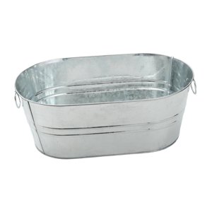 Bothyi - Cubo De Hielo Portátil De Estaño, Soporte Para Hielo, Bañera Galvanizada Para Vino, Bebidas, Restaurante