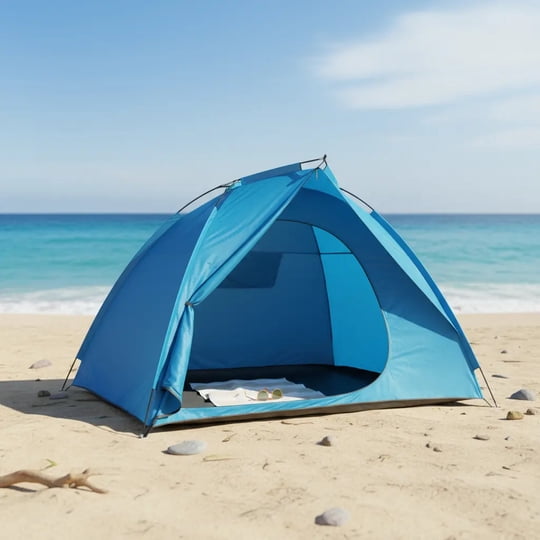 Genérico - Carpa De Playa 3 Personas Con Toldo Extensible Y Proteccion Uv Azul
