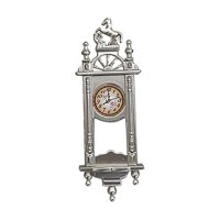 Bothyi - Reloj De Pared En Miniatura Para Casa De Muñecas 1/12, Mini Péndulo Para Decoración De Habitación, Argenta