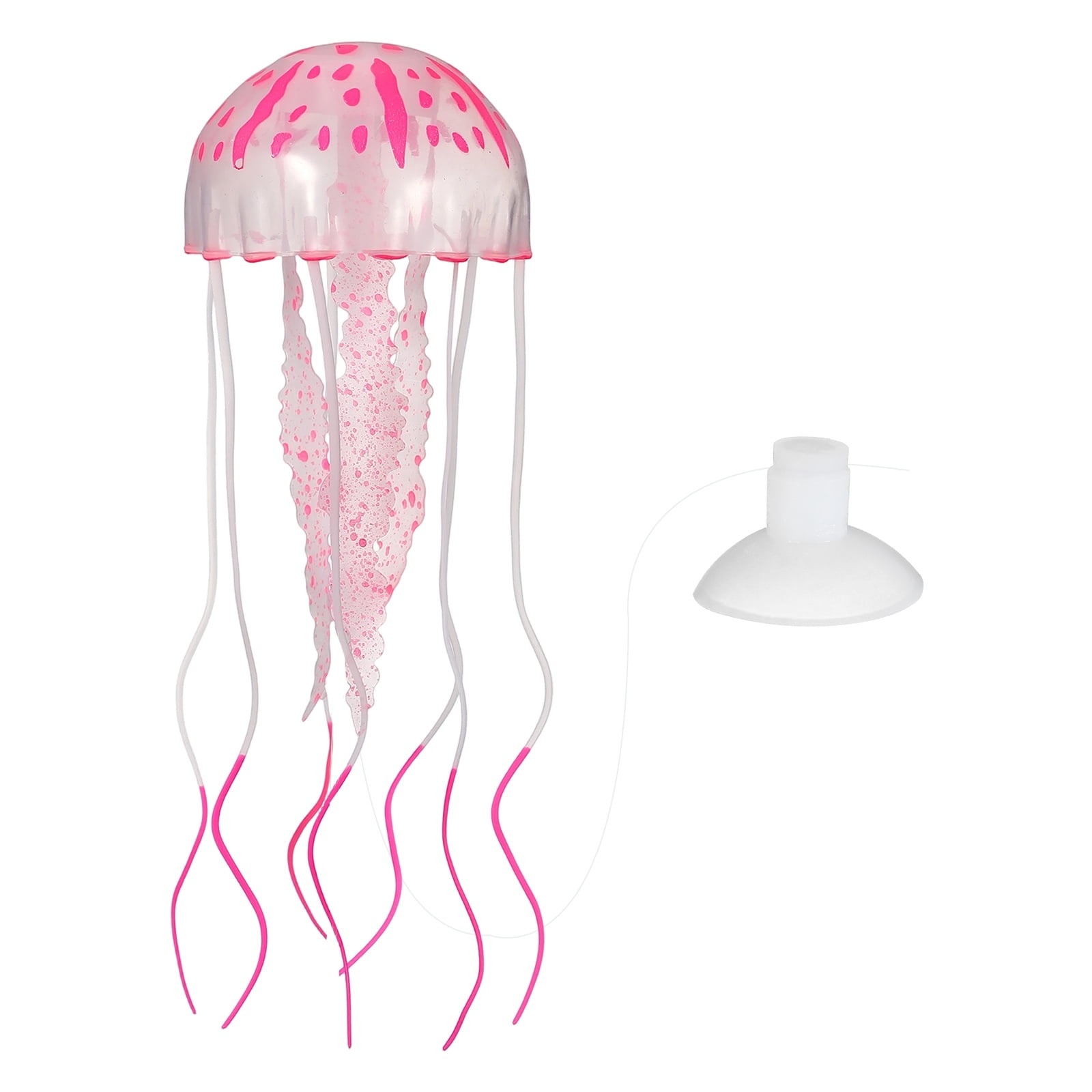 Decoración de Acuario Uxcell Medusa, Decoraciones para Peceras Medusa Falsa Brillante de Silicona, (Rojo, M, 1 Pza), Destinado para Decoración de Tanques