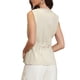 thumbnail image 3 of INSPIRE CHIC Chaleco para Mujer con Botones, Cuello Redondo, Cinturón en la Cintura, Chaleco Casual de Negocios, Talla XS, Color Albaricoque, 3 of 6