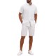 thumbnail image 2 of INSPIRE CHIC Camisas de Regreso a Clases para Hombre Cuello de Punta Manga Corta Botón Abajo Camisas Casuales de Rayas de Lino con Bolsillos 3XL Blanco, 2 of 5