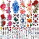 thumbnail image 1 of Tatuajes temporales adhesivos Zomme, 82 hojas, diseño de flores, 1 of 7