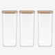 thumbnail image 3 of Set 3 Frascos Hermeticos 600ml Cuadrado Vidrio 18cm Tapa Bambú, 3 of 3