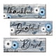 thumbnail image 4 of 3 piezas de letreros de madera rústicos para colgar en la pared, placa de granja con diseño de margaritas y flores, decoración de pared para lavanderí Azul Blanco, 4 of 5