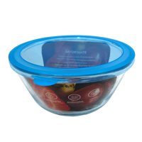 Homewell - Bowl Vidrio Con Tapa 1050Ml