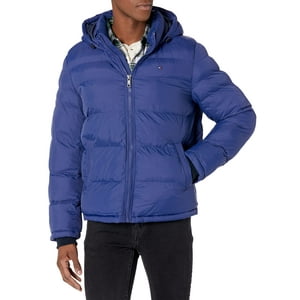 Chaqueta Tommy Hilfiger Para Hombre, Con Capucha, Acolchada, Color Azul Real, Talla L