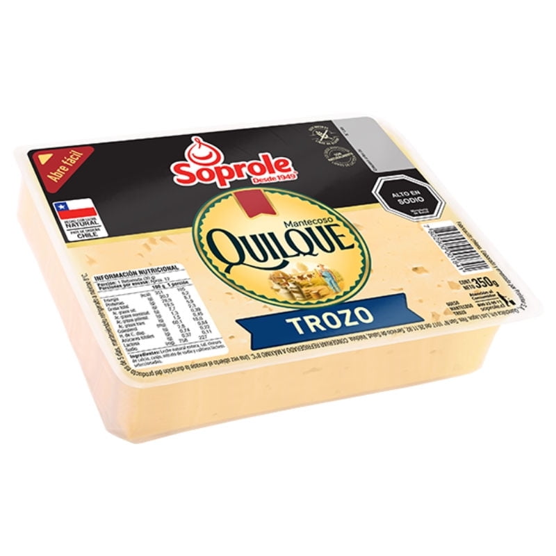 Queso Mantecoso Quilque Trozo 350 g Soprole