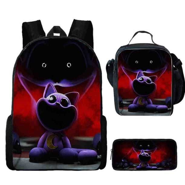 3Pcs Set Smiling Mochila C-Critters Backpacks with Lunch Bags ,Pencil Case,Light Weight and Durable Children Backpack Book Bags