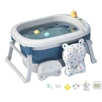 Bañera Maxi Plegable Con Cojin Y Accesorios Azul Lubabycas