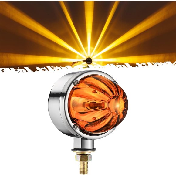 Luz de Giro LED Ámbar Partsam con Lente de Vidrio 12 V