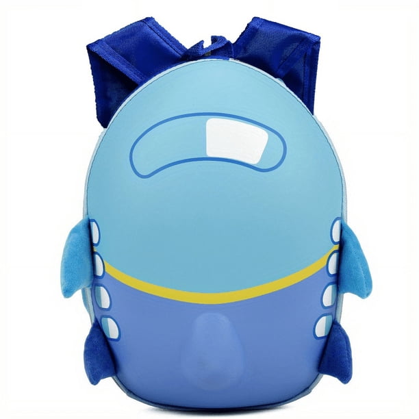 Children's 3D Airplane Backpack, Casual Contrast Color Large Capacity Backpack
