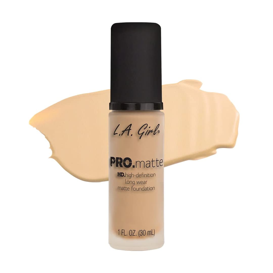 Base L.a. Girl La Pro.mattte Hd De Larga Duración Glm671, Color Marfil, 30 Ml