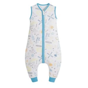 Kivara - Saquito Dormir Bebe Tog 0,5 Con Pie Algodon Liviano Universo Celeste L