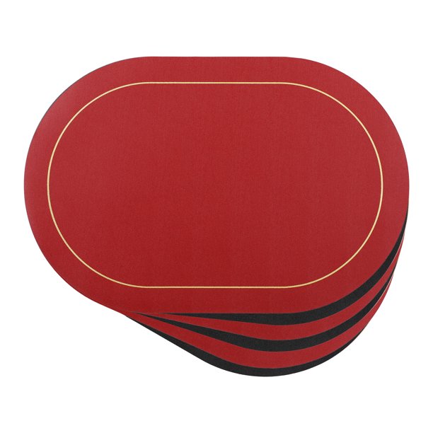 REGALWOVEN Juego de 6 Manteles Individuales de Cuero Sintético para Decoración de Mesa de Comedor de Cocina, Manteles Resistentes al Calor Lavables, Manteles Individuales Limpiables Negro/Rojo 18*12in