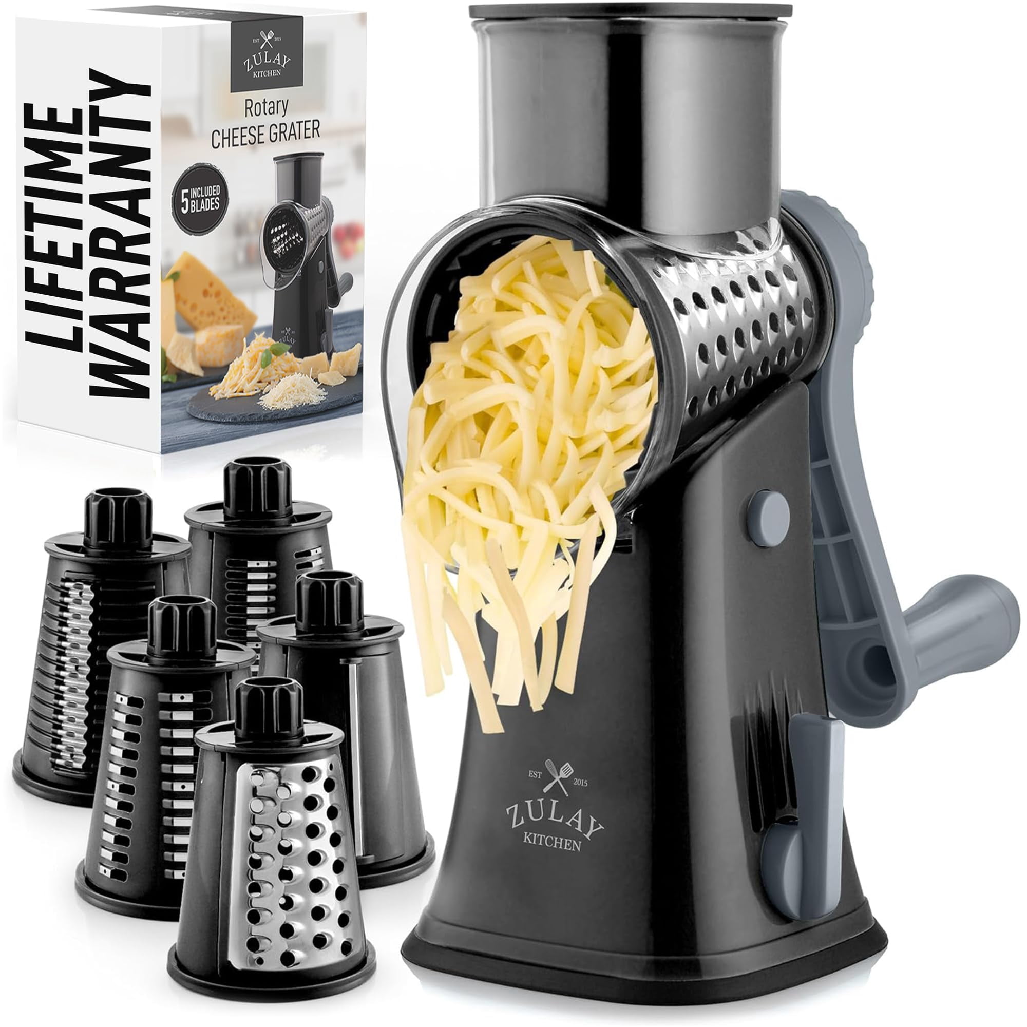 Rallador Rotativo De Queso Zulay Kitchen, Triturador De Queso De 5 Cuchillas