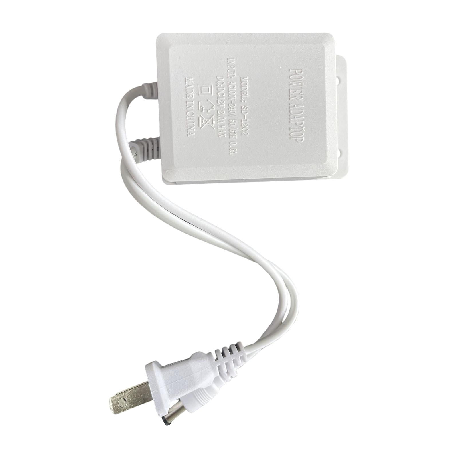 Ioensy - Cargador Adaptador De Ca De 12v 2a, Enchufe De Pared Resistente Para Luces De Tira Led, Enrutador, Blanco