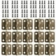 thumbnail image 1 of Minibisagras pequeñas, 50 paquetes de conectores para bisagras de armario, cajón y cofre con 200 tornillos de repuesto de 8 mm, bisagra de metal para joyero de madera, color bronce., 1 of 5