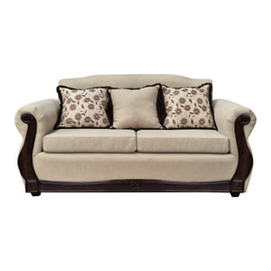 América Decora - Sofá Con Resorte Estructural Grand Santi Chenille 3 Personas Beige