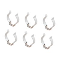 Ioensy - 6X T12 Clips Soporte Abrazaderas De Tubo Fácil De Instalar Accesorios De Montaje Acero Y Pvc