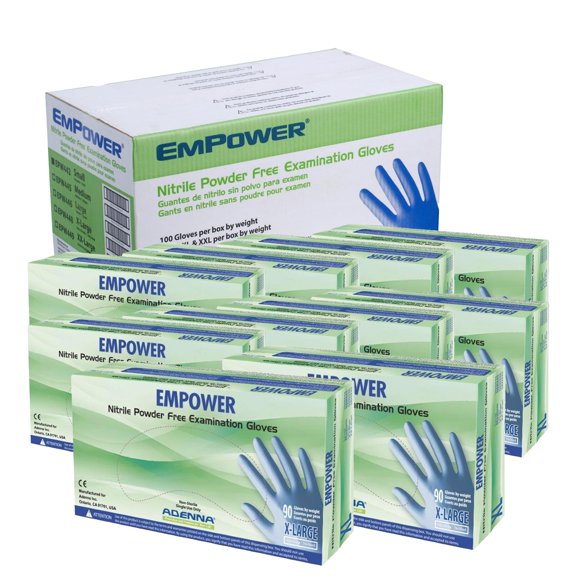 Guante desechable de nitrilo Adenna EMPOWER, 8 mil, XL, azul
