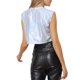 thumbnail image 3 of INSPIRE CHIC Top de Tanque Metálico para Mujer Cuello Redondo Fiesta Sin Mangas Crop Top Holográfico XL Plateado-Cuadros, 3 of 5