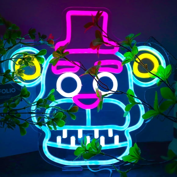 Letrero de neón Nacynacy 31x30 cm Fnaf LED para decoración de pared