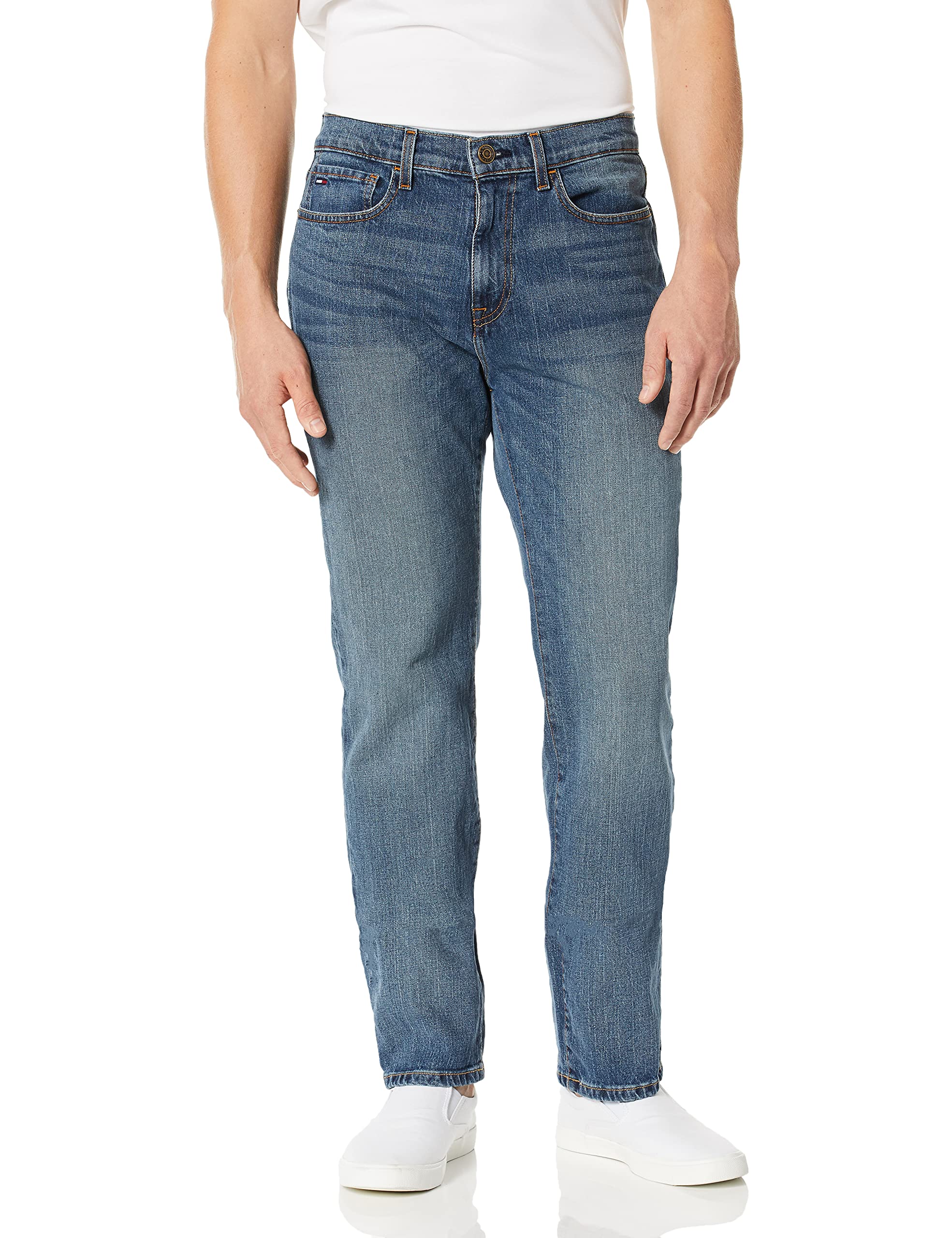 Vaqueros Tommy Hilfiger Thd Relaxed Fit Para Hombre, Tamaño Mediano, 34 De Ancho X 32 De Largo