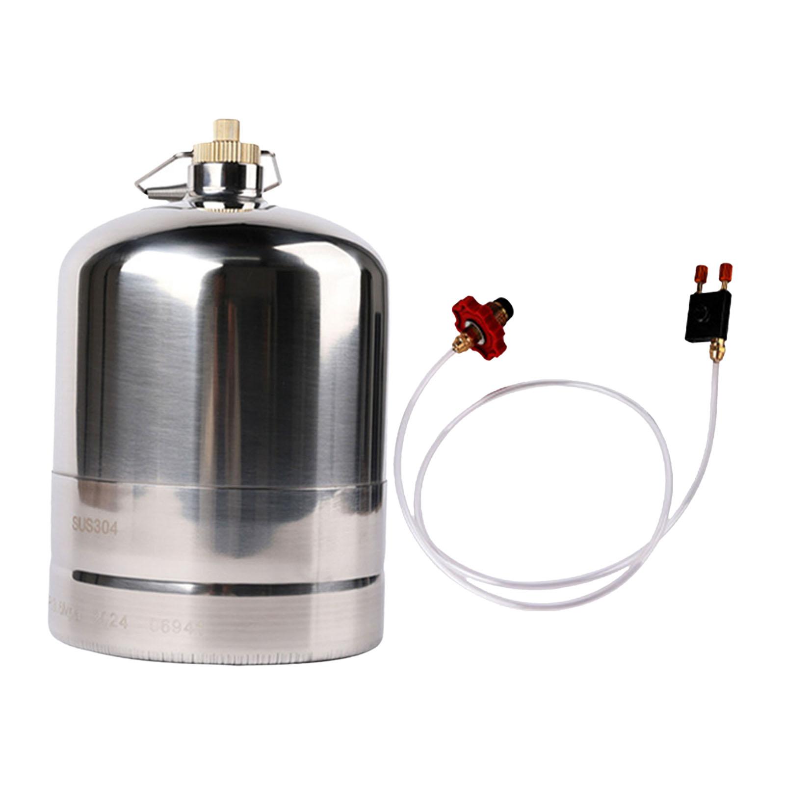 Ioensy - Botella De Gas De Acero Inoxidable Inflable Vacía Recargable Para Senderismo Pesca