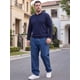 thumbnail image 2 of INSPIRE CHIC Jeans Casuales de Hombre Grandes y Altos Pantalones de Mezclilla Elásticos 2XL Azul Oscuro, 2 of 5