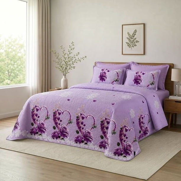 Cubrecama Quilt De Verano De 2 Plazas Medida 230x250cm Delgado + 2 Fundas De Almohada CMV2P-GS-55