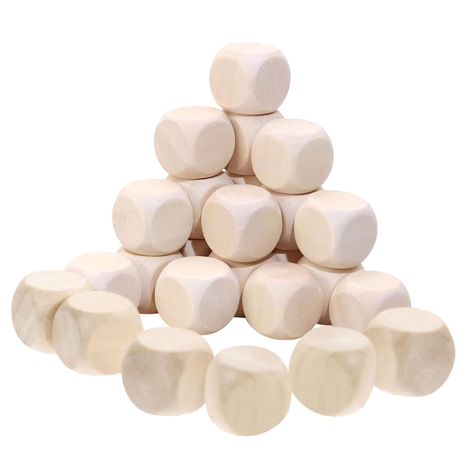 Magideal - 25 Dados De Madera En , Bloques Cuadrados, Proyectos De Bricolaje, Juguete Educativo, Cubo De Madera Sin Terminar Con Esquinas Redondeadas Para