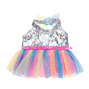 Vestido Build A Bear Top Tornasol Y Tutu Arcoíris