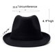 thumbnail image 4 of Sombrero Fedora FALETO Classic Manhattan, unisex, de lana negra, 4 of 6