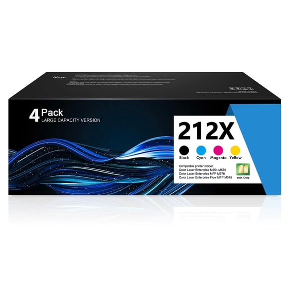 Cartucho de tóner ZXTZX 212X, paquete de 4, alto rendimiento, con chip
