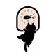 thumbnail image 2 of Reloj Colgante Silencioso, Moderno, Analógico, Con Números Arábigos Negros, Reloj De Pared Con Forma De Gato, 30 Cm X 15 Cm, 2 of 3
