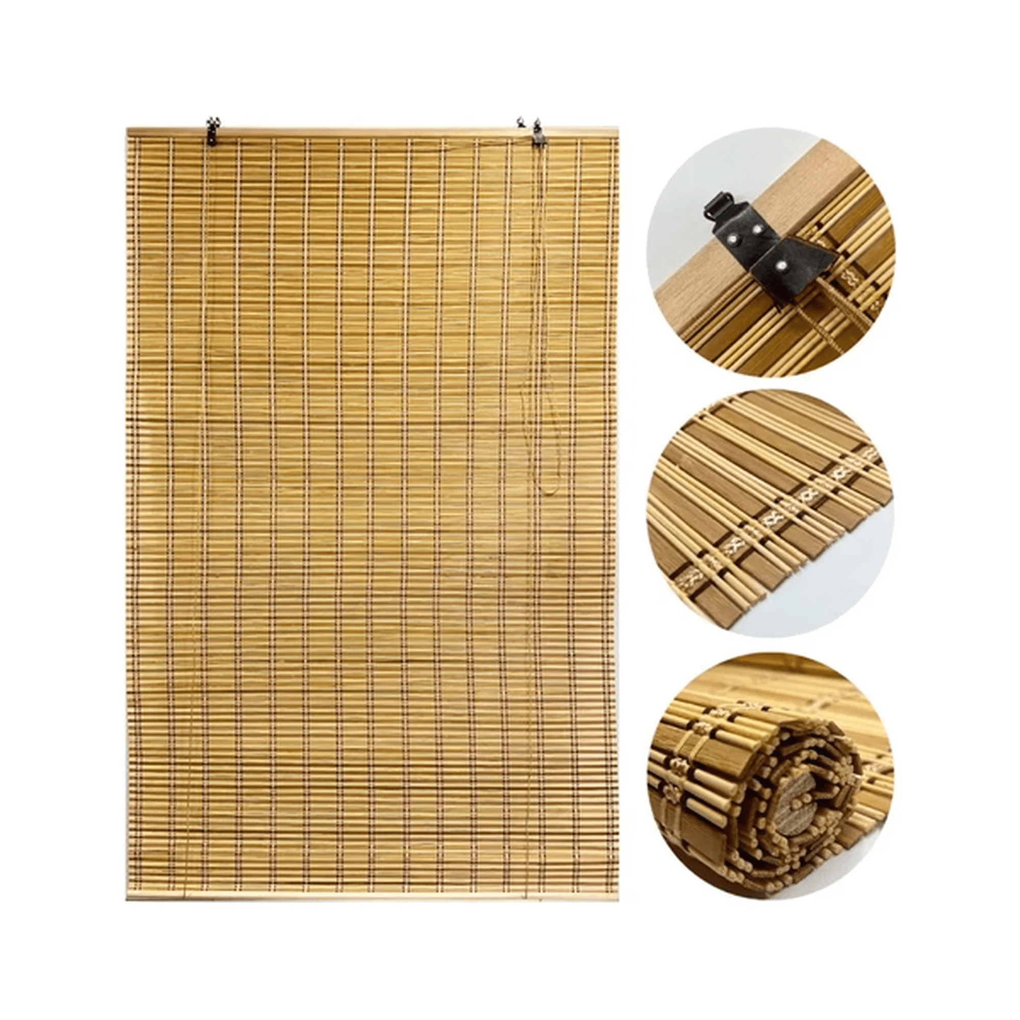 Genérico - Cortina Enrollable Bambú Roller 90x180 Cm