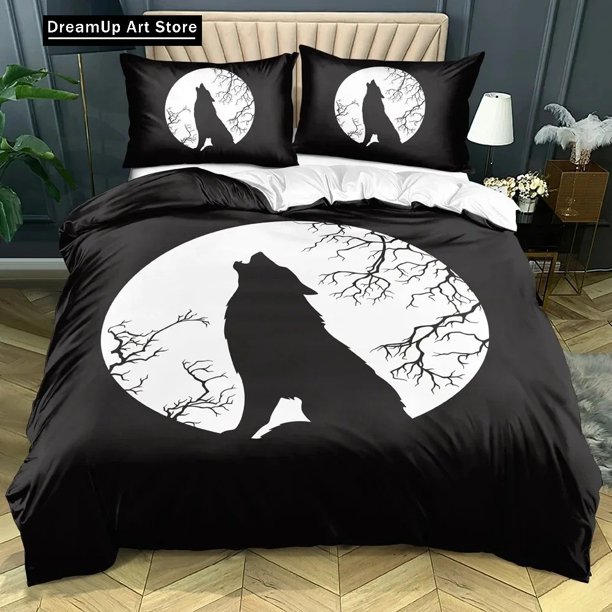 Wolf Black White Bedding Set Cute Quilt Cover Bed Cover With Pillowcase Boys Adult Home Textile