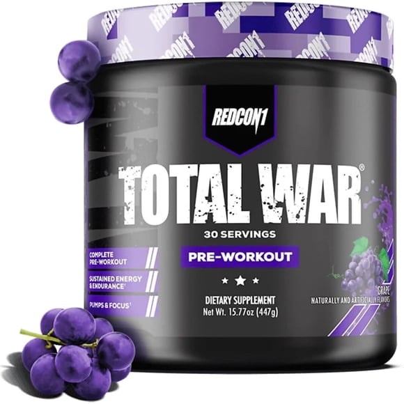 Pre Entrenamiento REDCON1 Total War Uva 447g 30 Porciones