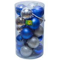Proplastic - Set De 20 Esferas Azul/Plata 10 Cms