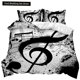 thumbnail image 1 of Music Duvet Cover Music with G-Clef Black Instrument Twin Bedding Set Monochrome Creative Rhythmic Ornate Polyester Qulit Cover Bed Sheets, 1 of 5